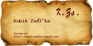 Kubik Zsóka névjegykártya